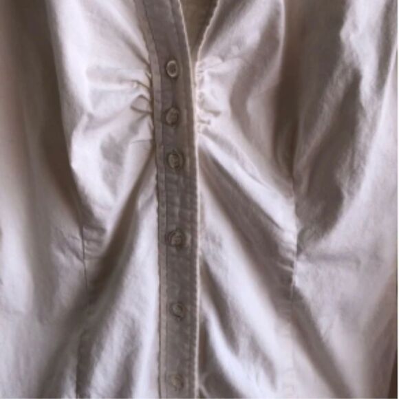 Women's Rampage Cream Long Sleeve Button Down Shirt - Picture 7 of 9